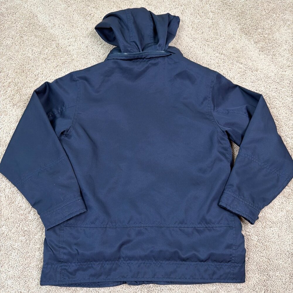 Polo Ralph Lauren Jacket Boys 7 Navy Blue Full Zip Hood Fleece Lined Preppy Vtg - Picture 6 of 10